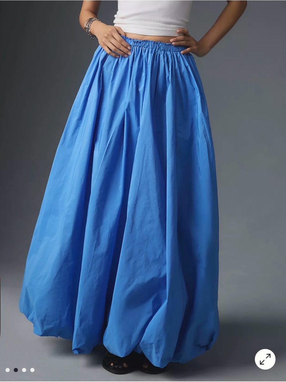 Anthropologie Light Blue Bubble Hem Maxi Skirt | M